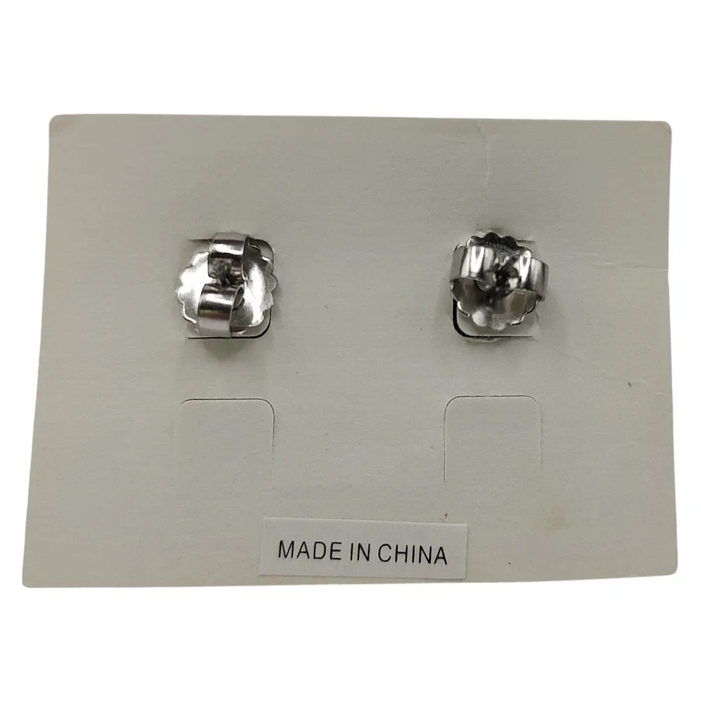 New Lia Sophia Turnover Silver Tone Genuine Abalone Earrings Reversible One Inch